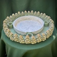 Fenyőerdő gyertyatartó és tál (Közepes méret)